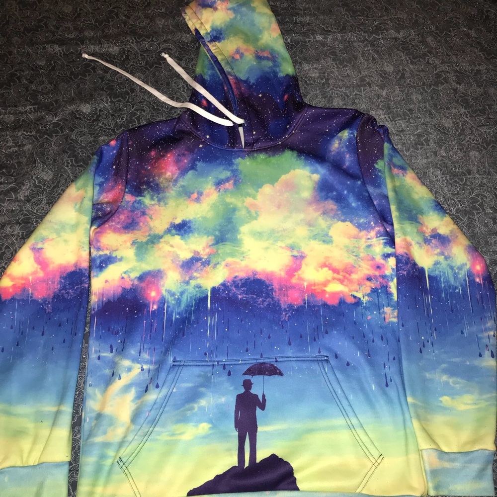 Super Cool Raining Colors Graphic Hoodie